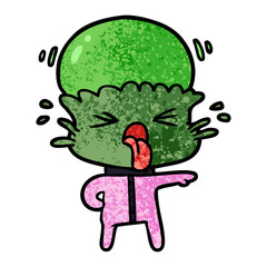 weird cartoon alien pointing
