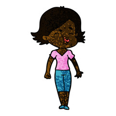 cartoon girl pulling face