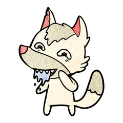 cartoon hungry wolf