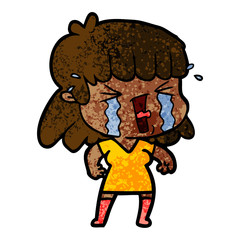 cartoon woman in tears