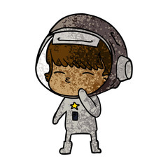 cartoon curious astronaut