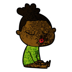 cartoon calm woman