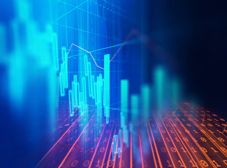 technical financial graph on technology abstract background