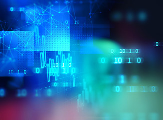 blue geometric  shape abstract technology background