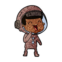 happy cartoon astronaut