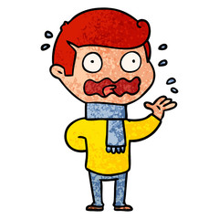 cartoon man totally stressed out