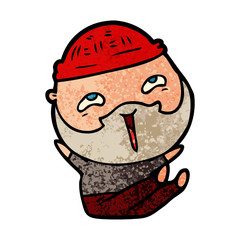 Obraz premium cartoon happy bearded man