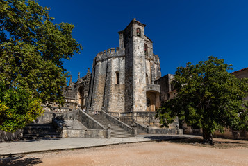 Fototapeta premium The Round Church (rotunda) in Tomar, Portugal, built by the Knights Templar in the 12th century, modeled after the Dome of the Rock in Jerusalem,
