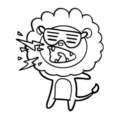 cartoon roaring lion