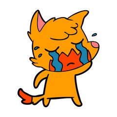 sad little fox cartoon character