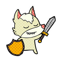 friendly cartoon wolf