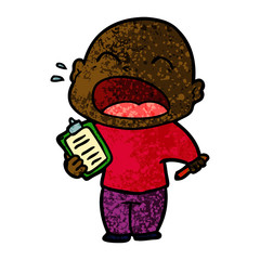 cartoon shouting bald man