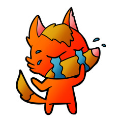 sad little fox cartoon character