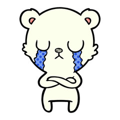 sad little polar bear cartoon
