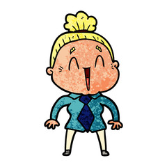 cartoon happy old lady