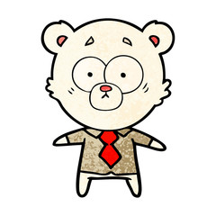 polar bear in shirt and tie cartoon