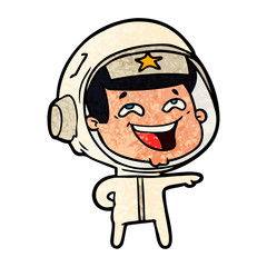 cartoon laughing astronaut