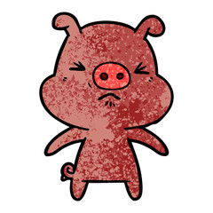 cartoon angry pig