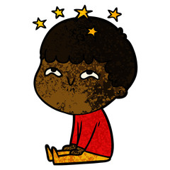 cartoon amazed boy