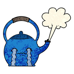 cartoon boiling kettle