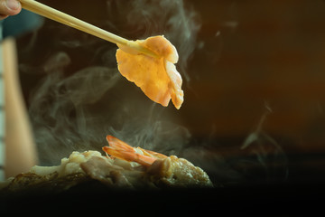Korean barbecue or Yakiniku in japanese style