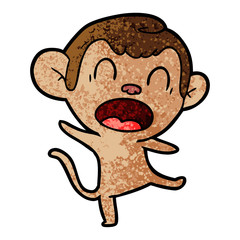 shouting cartoon monkey dancing