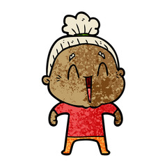 cartoon happy old lady