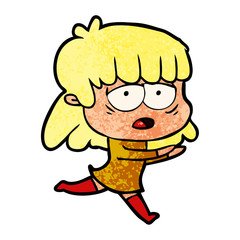 cartoon tired woman