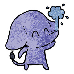 cute cartoon elephant spouting water