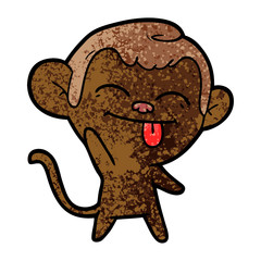 funny cartoon monkey waving