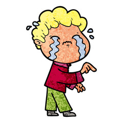Obraz premium cartoon man crying
