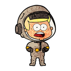 cartoon surprised astronaut