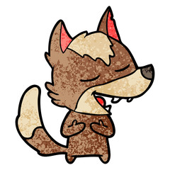 cartoon wolf laughing
