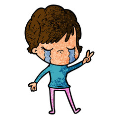 cartoon woman crying