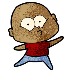 cartoon bald man staring