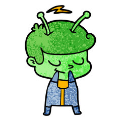 self conscious cartoon spaceman