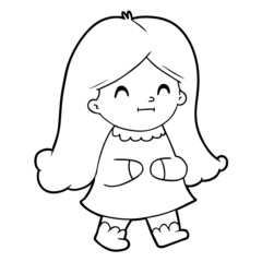 cartoon happy girl