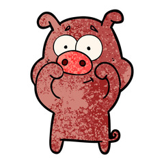 happy cartoon pig