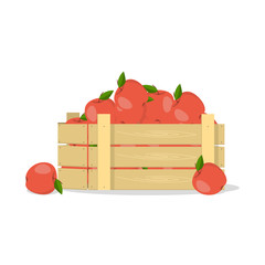 Apples in a wooden box