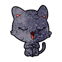 happy cartoon cat
