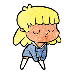 cartoon indifferent woman