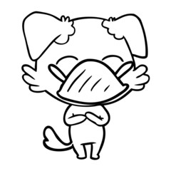 cartoon dog with medical mask
