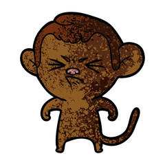 cartoon annoyed monkey