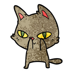 cartoon cat staring
