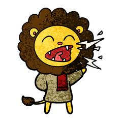cartoon roaring lion