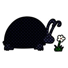 cartoon bug and flower