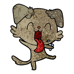 cartoon panting dog