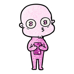 cartoon weird bald spaceman