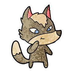 friendly cartoon wolf