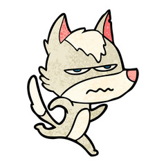 cartoon annoyed wolf